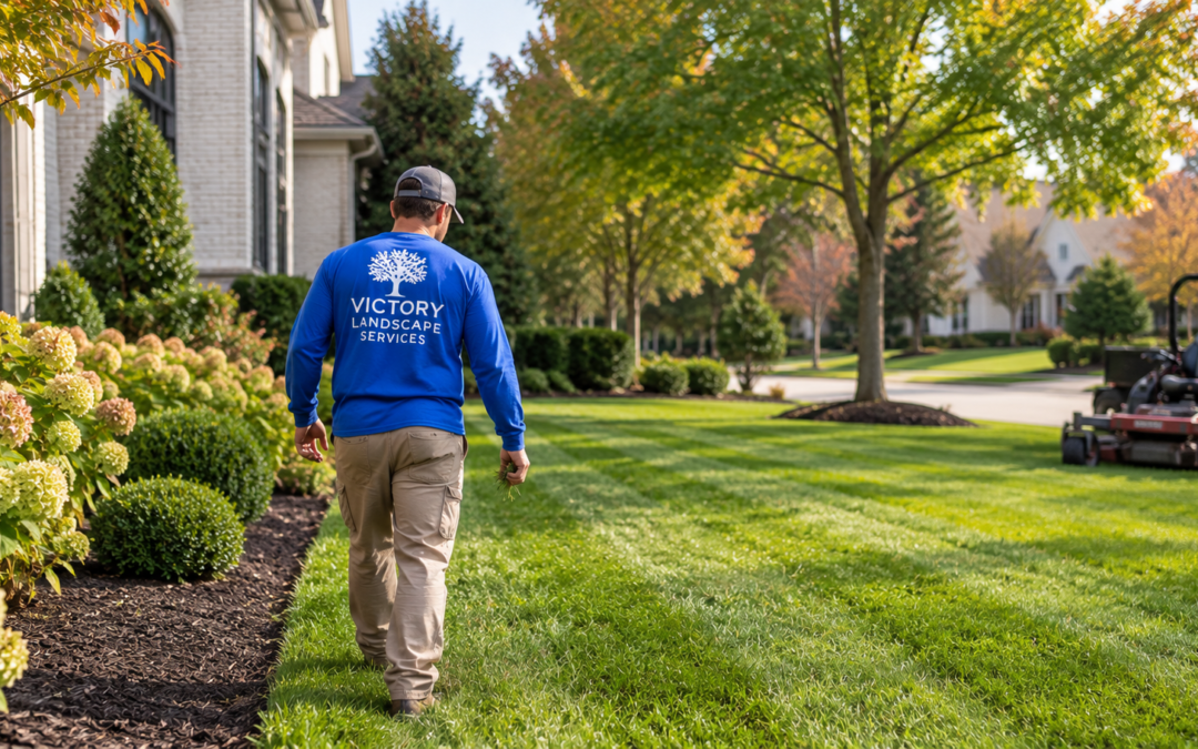 Healthy Memphis residential lawn being maintained in September as the landscape transitions from summer into fall.